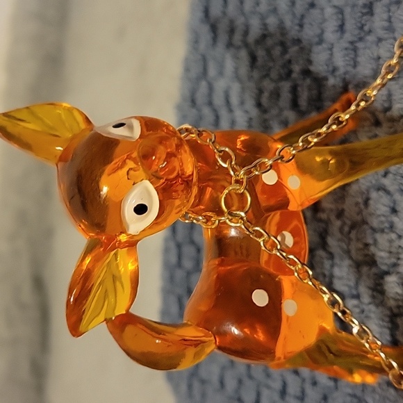 Vintage 3 Bambi Acrylic Figurines  Orange Artoff 60 or 70s Retro Mid Century - Picture 4 of 12